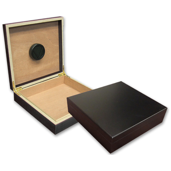 Chateau Glass Top 20 Count Black Humidor