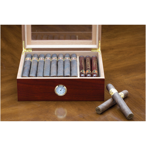 Chalet Glass Top Humidor - 25 Cigar Capacity