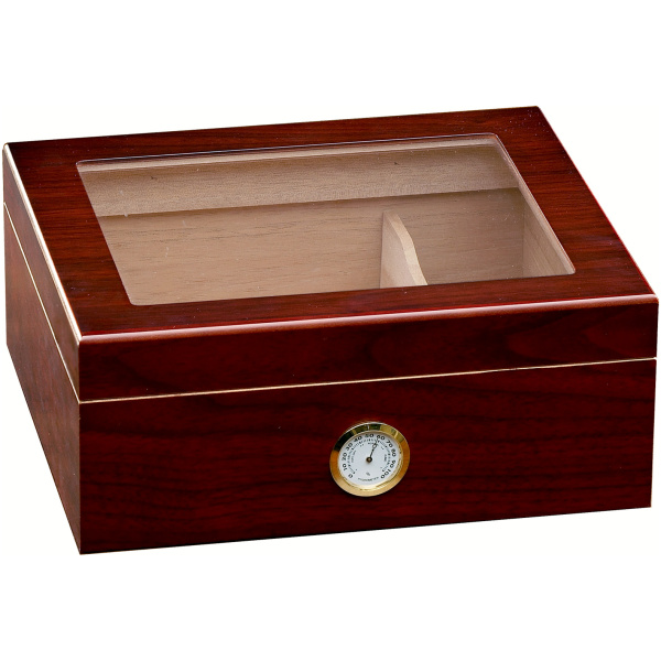 Chalet Glass Top Humidor - 25 Cigar Capacity