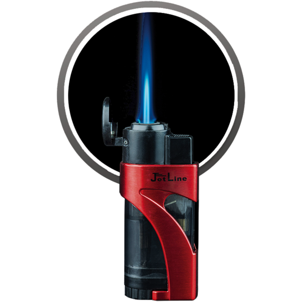 JetLine Phantom - Single Flame Torch Lighter - Single Red Lit